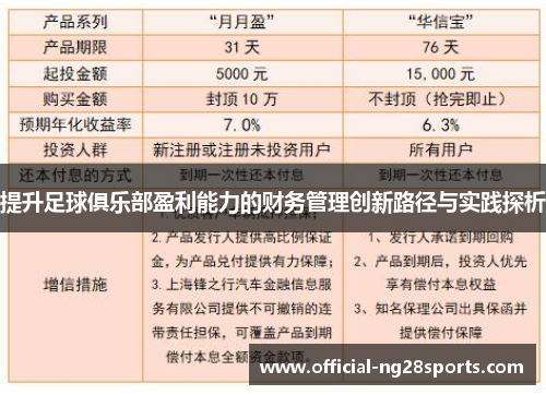 提升足球俱乐部盈利能力的财务管理创新路径与实践探析 提升足球俱乐部盈利能力的财务管理创新路径与实践探析