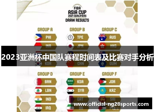 2023亚洲杯中国队赛程时间表及比赛对手分析