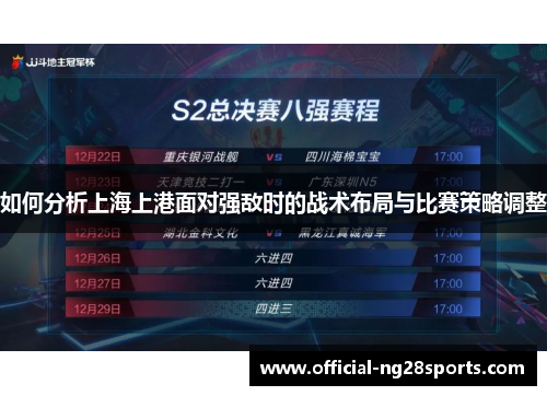 如何分析上海上港面对强敌时的战术布局与比赛策略调整 如何分析上海上港面对强敌时的战术布局与比赛策略调整