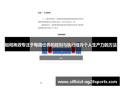 如何高效专注于每周任务的规划与执行提升个人生产力的方法 如何高效专注于每周任务的规划与执行提升个人生产力的方法